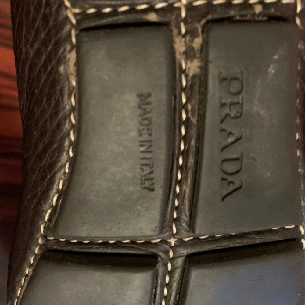 PRADA Brown Leather Moccasins SZ 6.5 - Picture 12 of 12